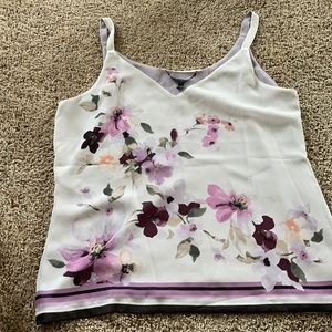 Reversible purple/floral blouse